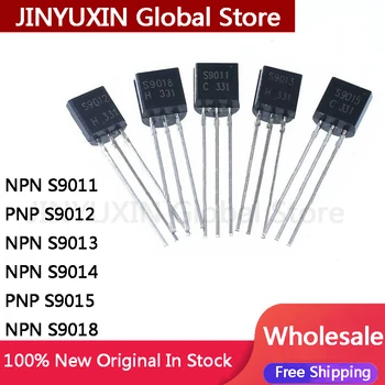 100buc Tranzistor S9011 S9012 S9013 S9014 S9015 S9018 NPN PNP inline PENTRU a-92 Cip IC Stoc en-Gros