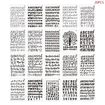 20buc/set Scrisoare Număr de Șabloane DIY Șablon Desen Pictura Scrapbooking Carte de Hârtie Ambarcațiuni