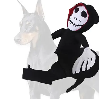 Animale De Companie Fantomă Șa Costum De Halloween Cosplay Elemente De Recuzită Pentru Animale De Companie Costume Ghost Rider Costum Amuzant Șa Costum Pentru Pisici Mici &