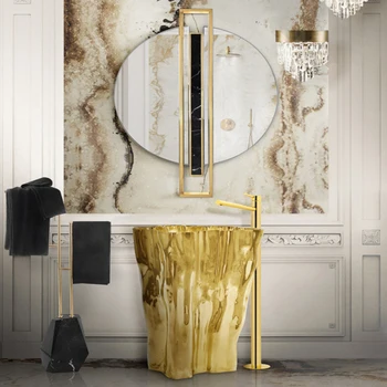 Modern, simplu coloana chiuvetă de Metal de uz casnic personalitate creatoare spălați tava Hotel coloana chiuvetă metal